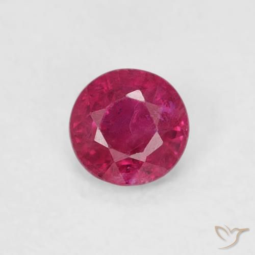 0.25ct Natural Rojo rosado Rubí, Redondo, SI-I1