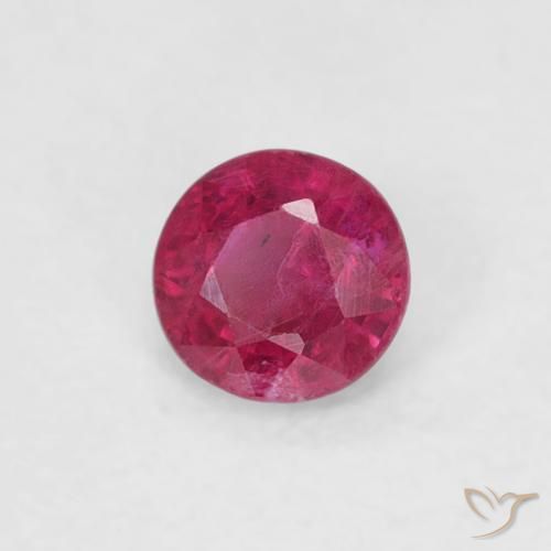 Rubí Rojo rosado natural de 0.25 ct, Redondo, SI-I1