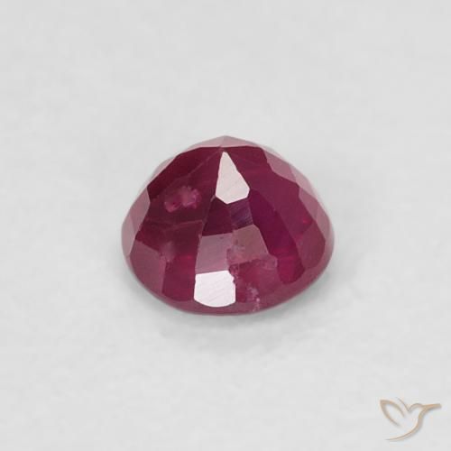 Rubí Rosado rojizo intenso natural de 0.32 ct, Redondo, SI-I1
