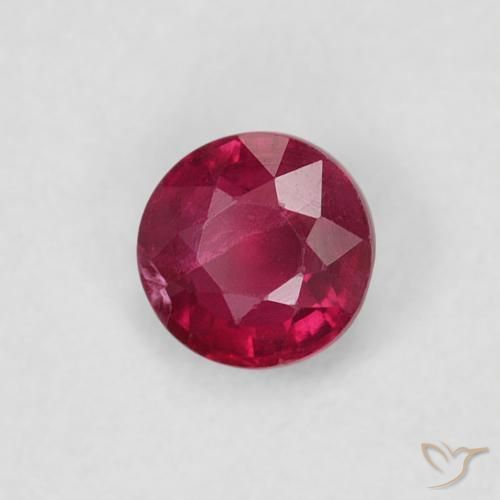 Rubí Rojo oscuro natural de 0.28 ct, Redondo, SI-I1