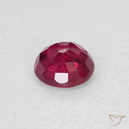 Rubí Rojo oscuro natural de 0.28 ct, Redondo, SI-I1