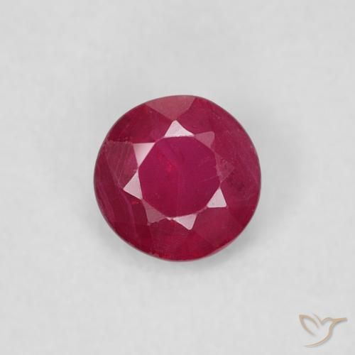 0.24ct Natural Medium Dark-Red Rubí, Redondo, SI-I1