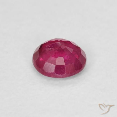 Rubí Medium Dark-Red natural de 0.24 ct, Redondo, SI-I1