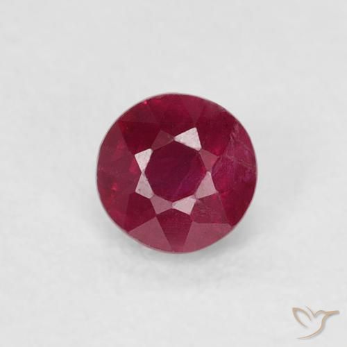 0.30ct Natural Medium Dark-Red Rubí, Redondo, SI-I1
