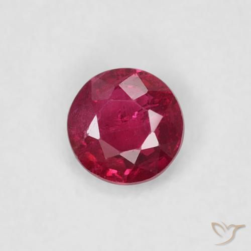0.22ct Natural Rojo oscuro Rubí, Redondo, SI-I1
