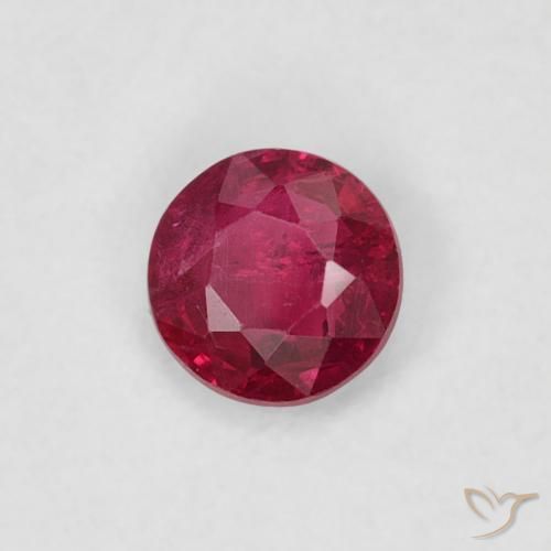 Rubí Rojo oscuro natural de 0.22 ct, Redondo, SI-I1