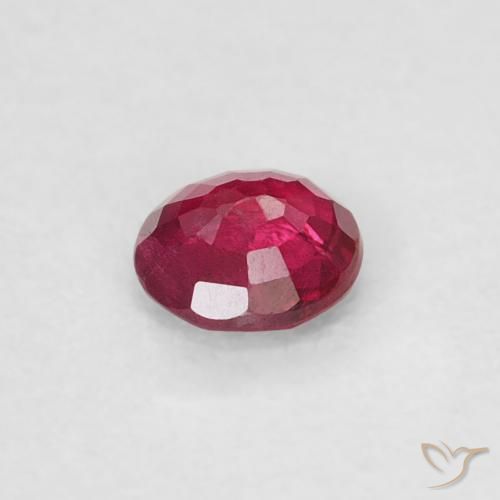 Rubí Rojo oscuro natural de 0.22 ct, Redondo, SI-I1