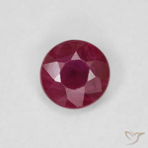 0.22ct Natural Rojo oscuro Rubí, Redondo, SI-I1
