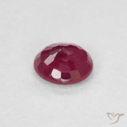 Rubí Rojo oscuro natural de 0.22 ct, Redondo, SI-I1