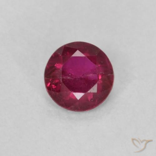 0.18ct Natural Rojo rosado Rubí, Redondo, VS-SI