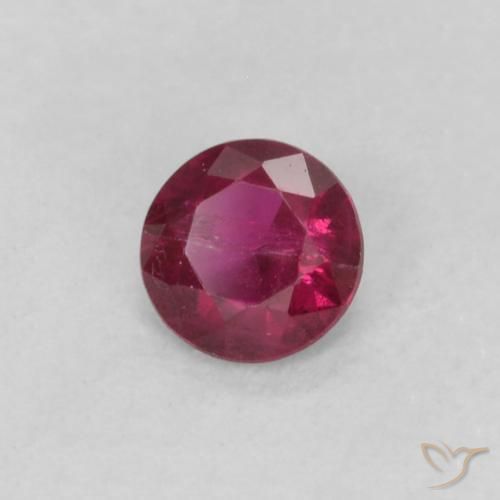 Rubí Rojo rosado natural de 0.18 ct, Redondo, VS-SI
