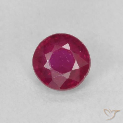 0.22ct Natural Rojo oscuro Rubí, Redondo, VS-SI