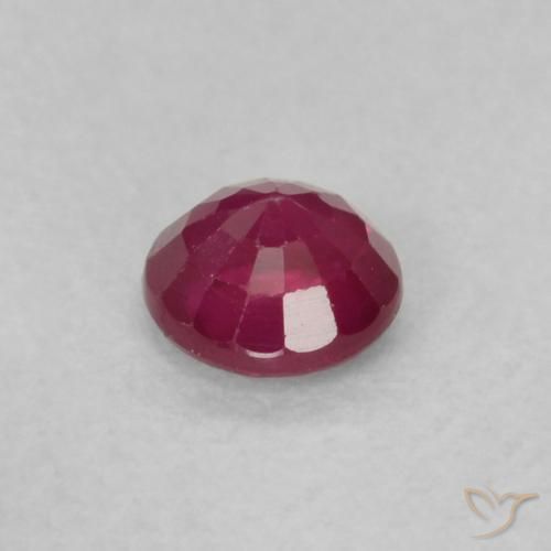 Rubí Rojo oscuro natural de 0.22 ct, Redondo, VS-SI