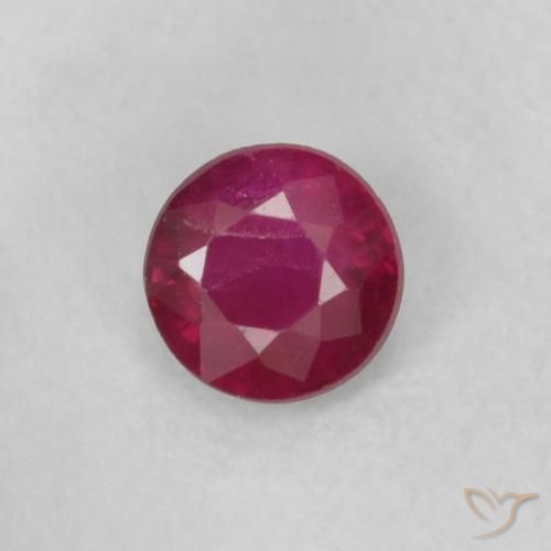 0.20ct Natural Rojo oscuro Rubí, Redondo, SI