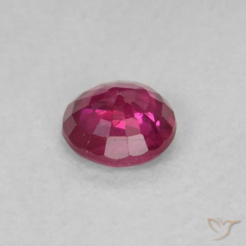 Rubí Rojo oscuro natural de 0.20 ct, Redondo, SI