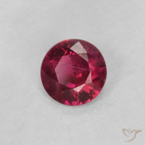 Rubí Rojo medio natural de 0.17 ct, Redondo, VS-SI