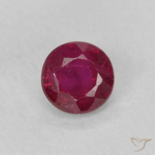 0.21ct Natural Rojo vino intenso Rubí, Redondo, VS-SI