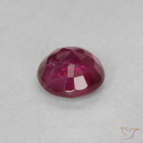 Rubí Rojo vino intenso natural de 0.21 ct, Redondo, VS-SI