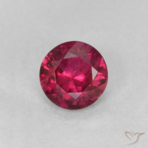 0.18ct Natural Rojo vino intenso Rubí, Redondo, VS-SI