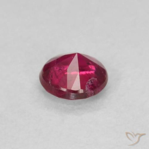 Rubí Rojo vino intenso natural de 0.18 ct, Redondo, VS-SI