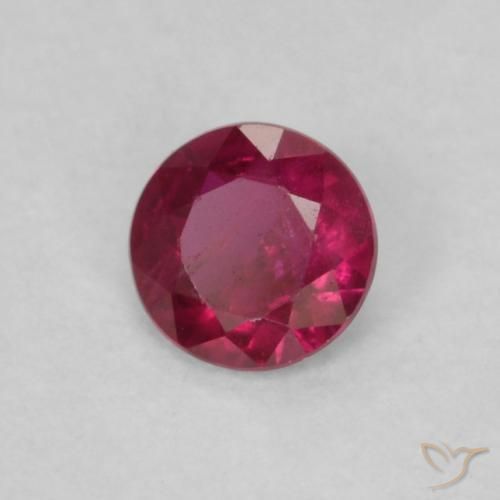 Rubí Rojo vino intenso natural de 0.16 ct, Redondo, VS