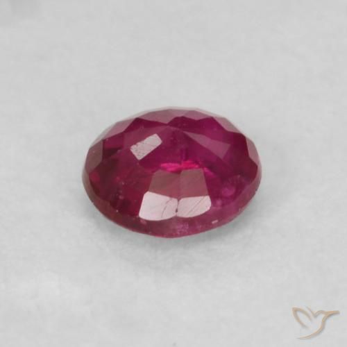 Rubí Rojo oscuro natural de 0.20 ct, Redondo, VS