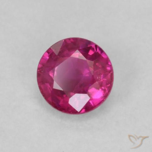 Rubí Rojo rosado natural de 0.20 ct, Redondo, VS