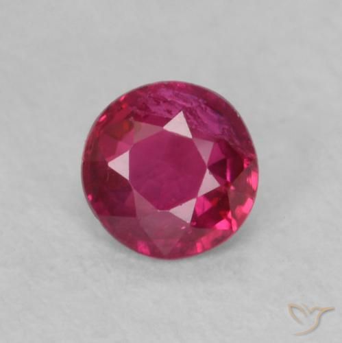 0.20ct Natural Rojo rosado Rubí, Redondo, VS
