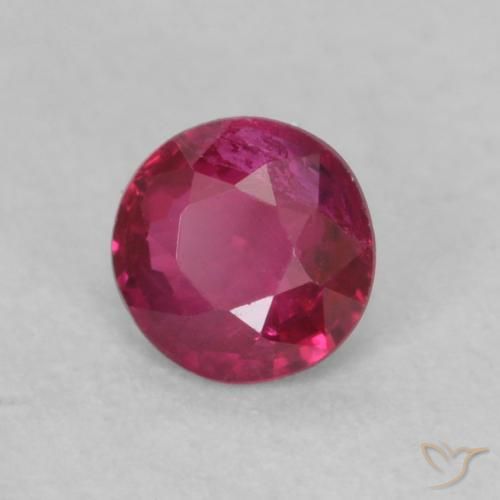 Rubí Rojo rosado natural de 0.20 ct, Redondo, VS