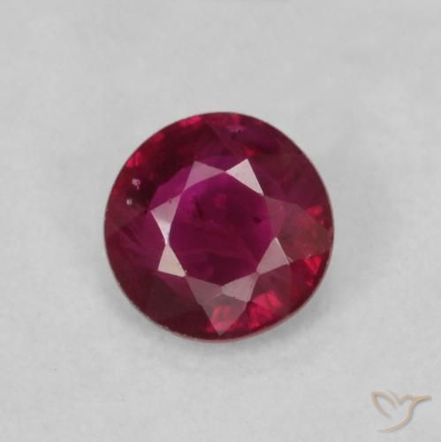 0.20ct Natural Rojo oscuro Rubí, Redondo, VS