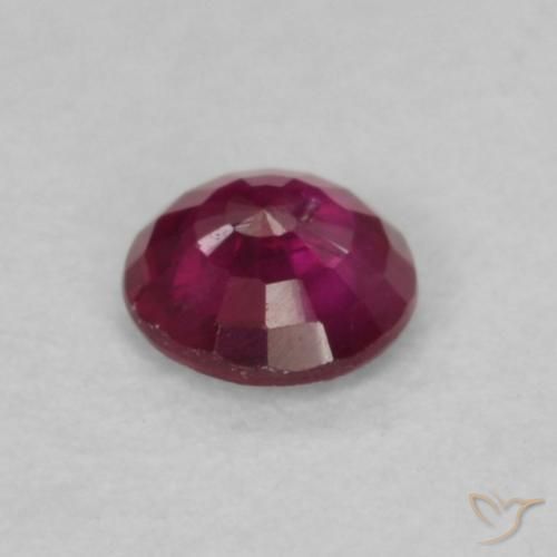 Rubí Rojo oscuro natural de 0.20 ct, Redondo, VS
