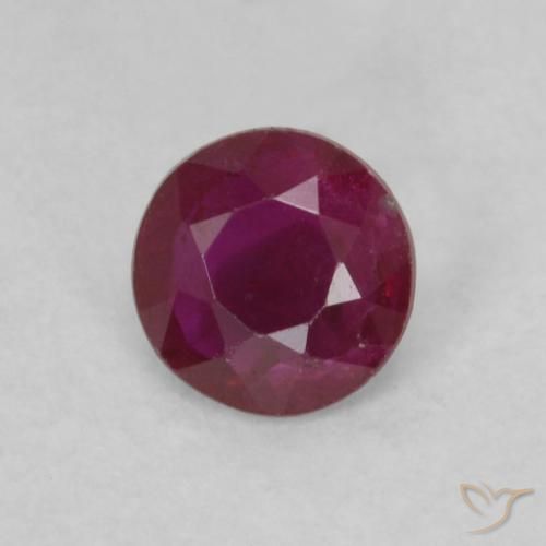 0.14ct Natural Rojo oscuro Rubí, Redondo, VS