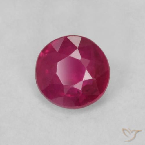 Rubí Rojo rosado natural de 0.18 ct, Redondo, VS