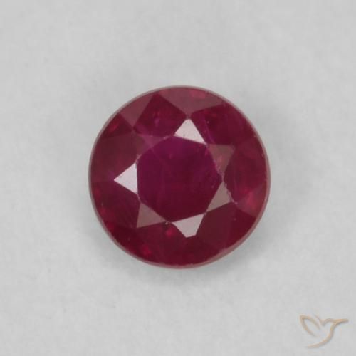 0.19ct Natural Rojo vino Rubí, Redondo, VS