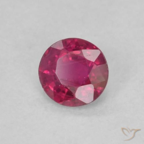 Rubí Rojo rosado natural de 0.19 ct, Redondo, VS
