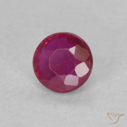 Rubí Rojo rosado natural de 0.19 ct, Redondo, VS