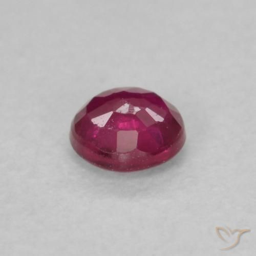 Rubí Rojo rosado natural de 0.19 ct, Redondo, VS