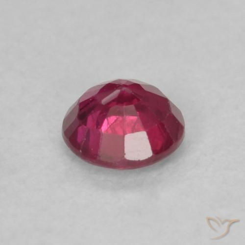 Rubí Rosado rojizo intenso natural de 0.23 ct, Redondo, VS