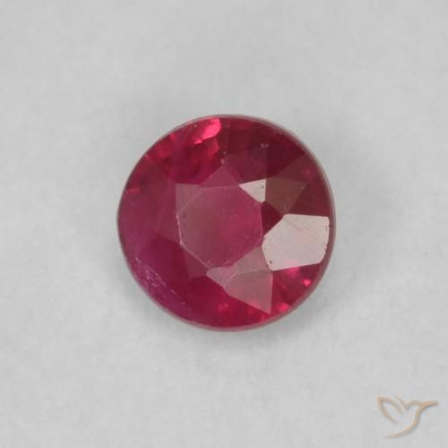 Rubí Medium Dark-Red natural de 0.21 ct, Redondo, VS