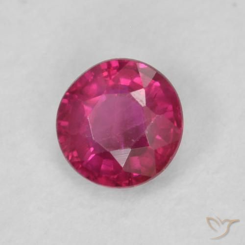 Rubí Rojo rosado natural de 0.21 ct, Redondo, VS