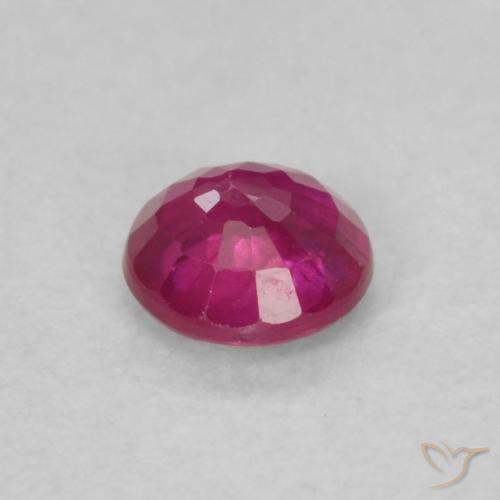 Rubí Rojo rosado natural de 0.21 ct, Redondo, VS