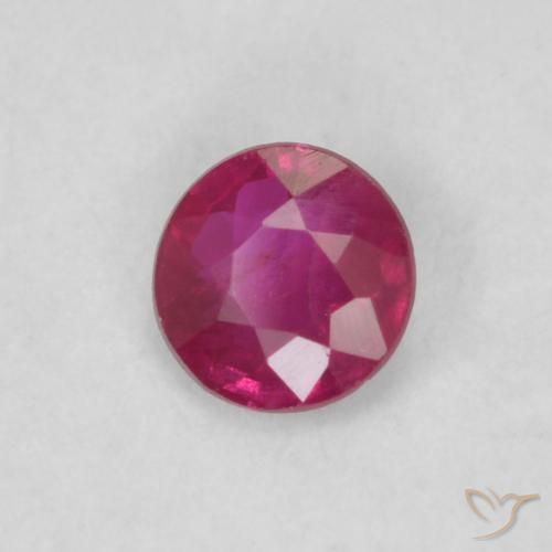 Rubí Rojo rosado natural de 0.17 ct, Redondo, VS