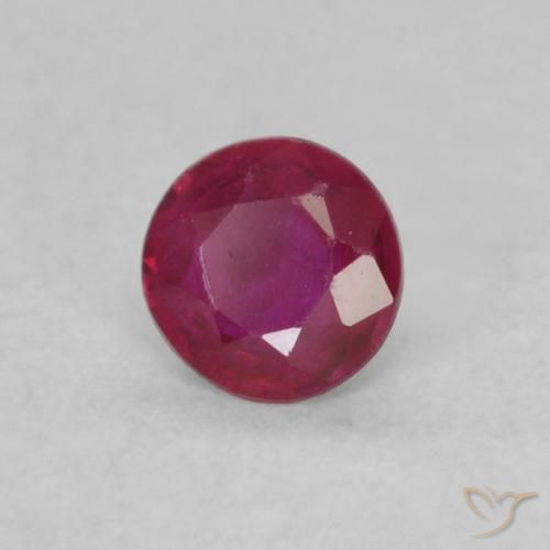 Rubí Rojo rosado natural de 0.16 ct, Redondo, VS