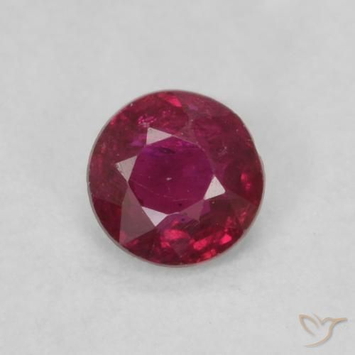0.21ct Natural Rojo medio Rubí, Redondo, VS