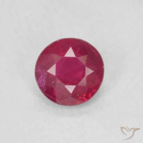 0.21ct Natural Rojo mermelada Rubí, Redondo, VS