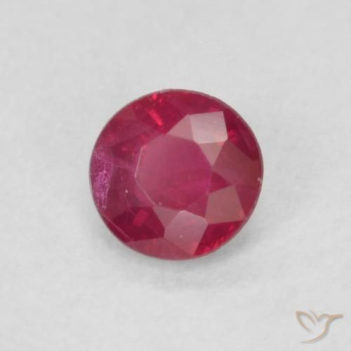 Rubí Rojo mermelada natural de 0.21 ct, Redondo, VS
