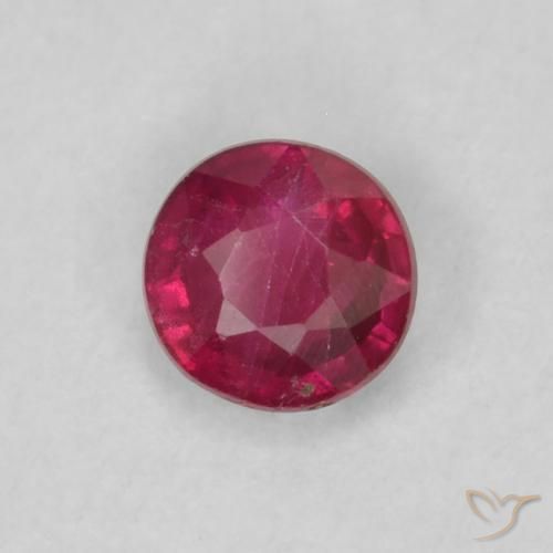 Rubí Rojo rosado natural de 0.23 ct, Redondo, VS