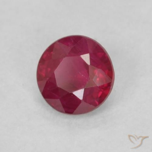 Rubí Medium Dark-Red natural de 0.21 ct, Redondo, VS-SI