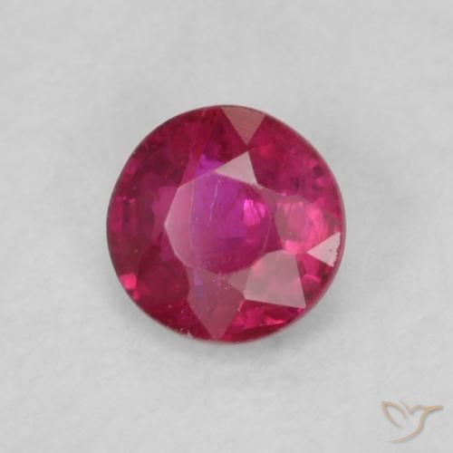 Rubí Rojo rosado natural de 0.21 ct, Redondo, SI