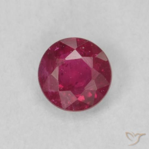 0.18ct Natural Rojo vino intenso Rubí, Redondo, SI